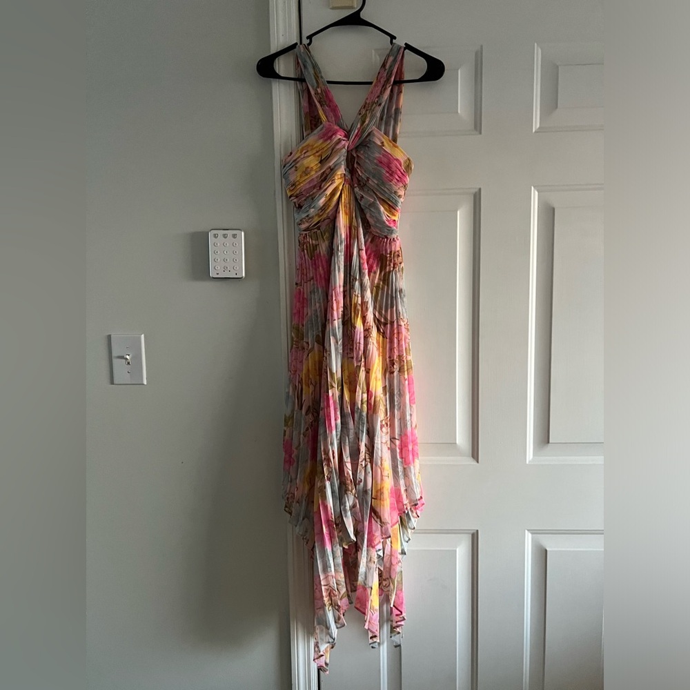olivaceous dress pink multi floral